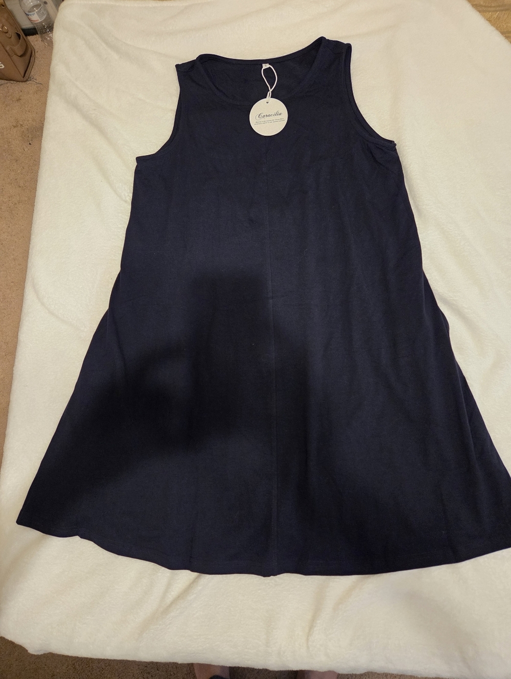 Womans' Navy Sleeveless A-Line Dress